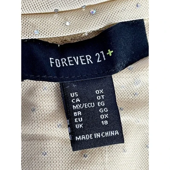 Forever 21 Beige Sequined Woven Dress Plus Size 0X NWT - Picture 12 of 12